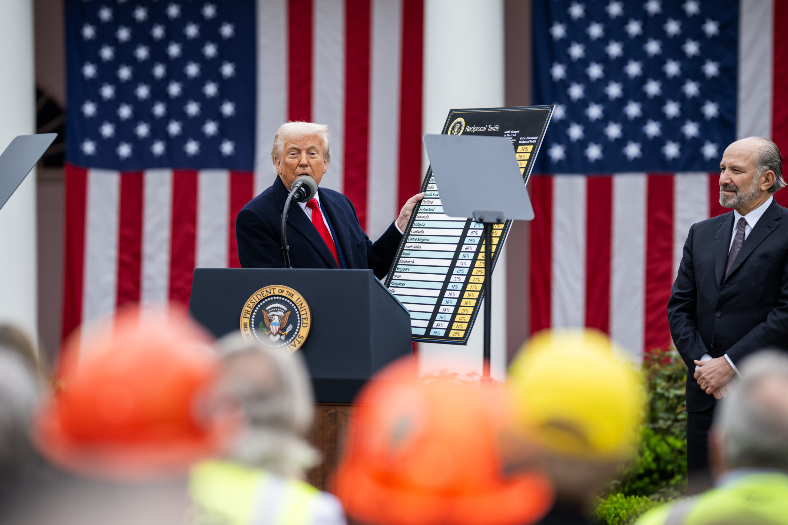 President Donald Trump signs an Executive Order on the Administration’s tariff plans at a “Make America Wealthy Again” event, Wednesday, April 2, 2025, in the White House Rose Garden. (Official White House Photo by Daniel Torok)